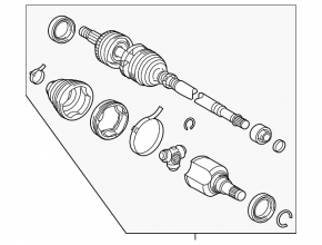 Drive axle shaft front right Lexus UX200 19-