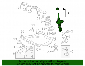 Front right shock absorber for Toyota Venza 13-15