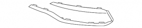 Left fog light trim molding for BMW 3 Series F30 16-18 Sport Line, gloss black