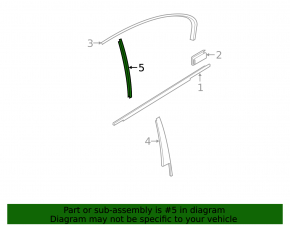 Rear left door glass guide trim BMW 5 G30 17-23