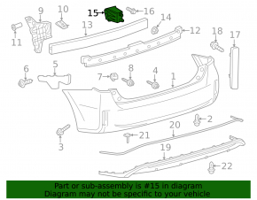 Rear bumper reinforcement fang left Toyota Prius V 12-17 stud defect
