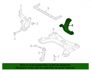 Lower control arm, front right, Nissan Cube 08-14