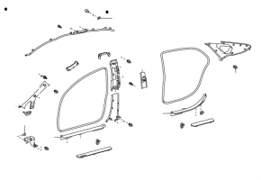 Door seal front right Toyota Prius 30 10-15 light gray