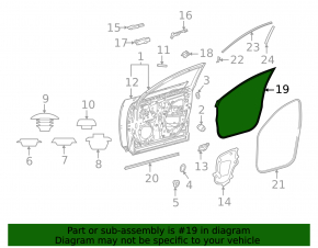 Lexus NX 22-25 front right door seal