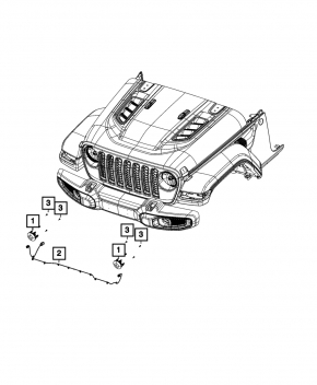Left fog light for Jeep Gladiator 20-24