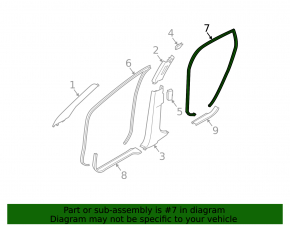 Rear right door seal for Nissan Murano z50 03-07