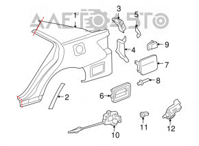 Fuel filler flap switch Toyota Highlander 08-13