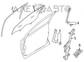 Front right door glass Nissan Rogue 21-23 S JP built