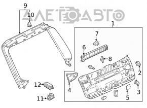 Upper trunk door trim Audi Q5 80A 18-24 gray