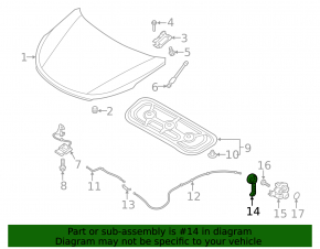 Hyundai Sonata 20-22 interior hood lock handle