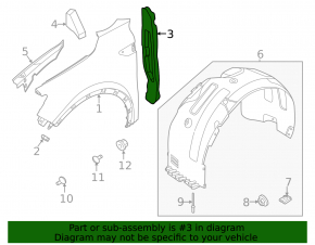 Right door-wing seal for Kia Sorento 2021-2025