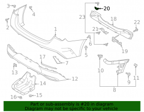 Upper rear bumper reinforcement bracket for Kia K5 21-24