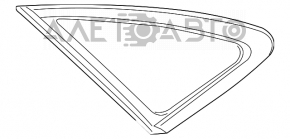 Rear left fixed glass window for Hyundai Azera 12-17 with chrome molding