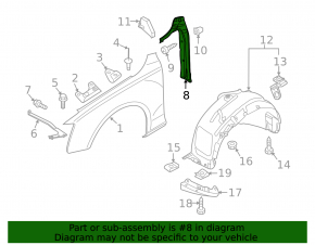 Left door-wing seal for Audi Q5 8R 09-17