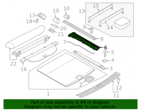 Trunk floor right Porsche Cayenne 958 11-14 black, missing brackets