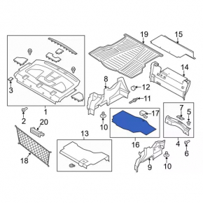 Trunk floor Ford Fusion mk5 13-20 hybrid, type 2