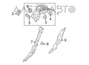 Rear pillar trim right lower Mercedes CLA 14-19