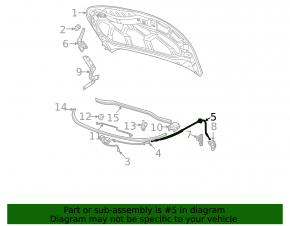 Bonnet release cable rear part Volkswagen ID.4 21-23
