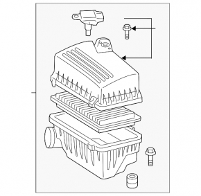 Toyota Camry v40 2.4 air filter housing with flow meter
