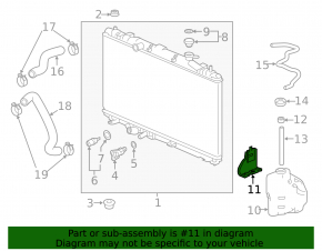 Bracket for expansion tank of cooling Honda Accord 18-22 1.5T, 2.0T, 2.0 hybrid