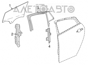 Rear left door glass guide Chevrolet Volt 16-