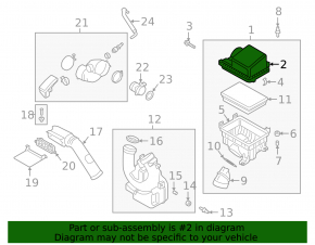 Air filter housing Kia Forte 19-24 2.0 upper part