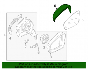 Right side mirror cover VW Taos 22-25