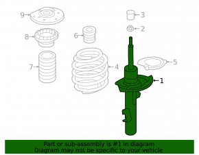 Front left shock absorber Volvo S60 11-18 Mark 52