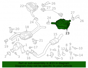 Muffler rear part barrel left Audi A6 C7 12-15 3.0T AWD with chrome tip
