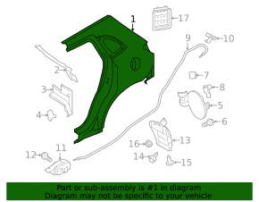 Quarter wing rear left Mitsubishi Outlander Sport ASX 16-23 rest