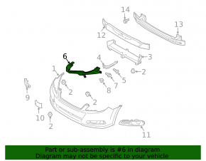 Front bumper mount left Subaru Outback 10-14