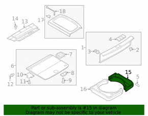 Right-hand foam trunk liner for VW Tiguan 2018
