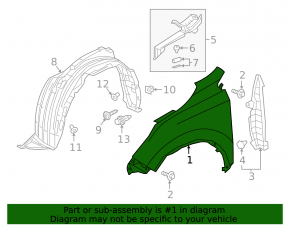 Front right wing Honda CRV 17-22