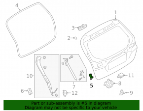 Trunk door bumper left Subaru Outback 20-