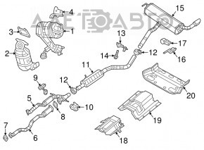 Muffler bracket rear right Jeep Cherokee KL 14-23