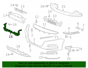 Lower rear radiator deflector Honda Accord 18-22