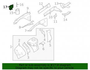 Bracket of the side member bump stop front left Infiniti QX30 17-