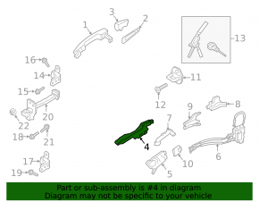 Front right door handle mechanism for Hyundai Sonata 15-19