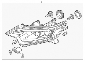 Mitsubishi Outlander 17-21 front left headlight