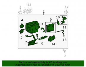 Bare air conditioner housing, left side of Toyota Prius 20 04-09