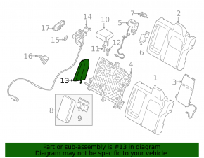Rear seat side panel with airbag, left, Nissan Murano 25-26 Platinum, dark gray leather