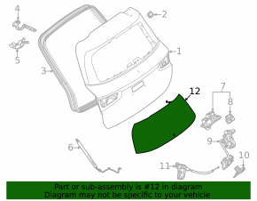 Glass of the trunk door Mercedes W167 GLE 350 450 20-23 tinted