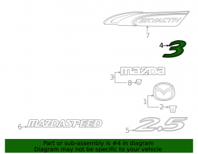 Mazda3 MPS 09-13 Tailgate Emblem 3