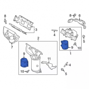 Exhaust manifold protection front lower Ford Explorer 16-19 3.5