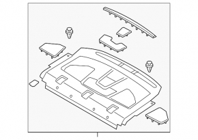 Rear shelf Ford Fusion mk5 13-16 type 1 beige