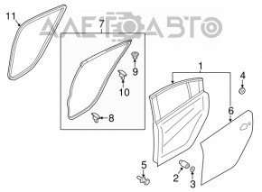 Door seal rear right Mazda 6 13-17