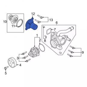 Cooling system flange Ford Explorer 20- 2.3T