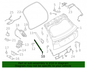 Tailgate shock absorber Land Rover Range Rover Velar 18-25