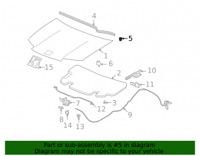 Hood bumper left Chevrolet Equinox 10-17