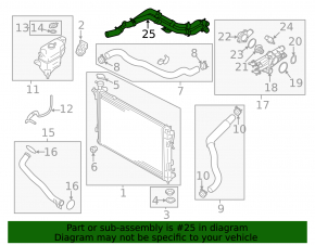 Cooling system pipe Hyundai Santa FE Sport 15-18 to the oil radiator, 2.0, 2.4